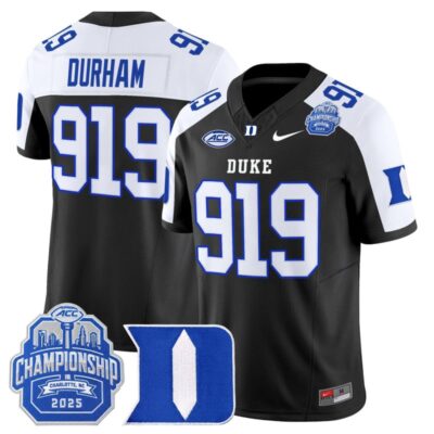 Duke Blue Devils 2025 ACC Championship Vapor Limited Jersey - Black Alternate / Durham 919
