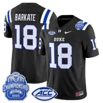 Duke Blue Devils 2025 ACC Championship Vapor Limited Jersey - Black / Cooper Barkate