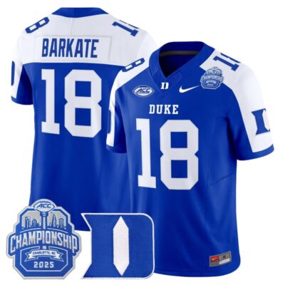 Duke Blue Devils 2025 ACC Championship Vapor Limited Jersey - Royal Alternate / Cooper Barkate