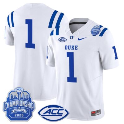Duke Blue Devils 2025 ACC Championship Vapor Limited Jersey - White / #1 Team