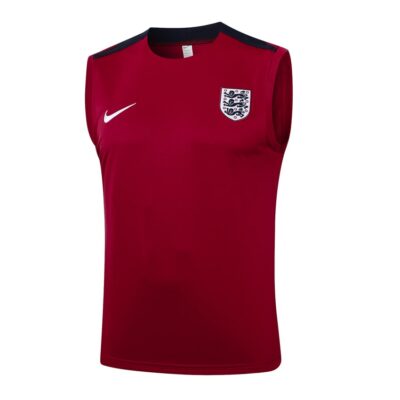 Alternative view of England 2024 2025 Red Short Jersey Tank Top Soccer Training Suit