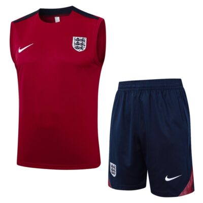 England 2024 2025 Red Short Jersey Tank Top Soccer Training Suit