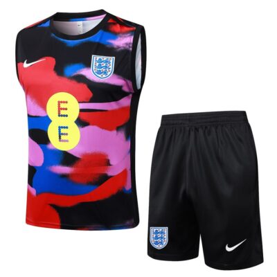 England 2025 2026 Red Pink Short Jersey Tank Top Soccer Training Suit