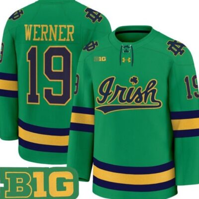 Evan Werner Jersey 19 Notre Dame Fighting Irish Hockey 2025-2026 Premium Vapor Patch All Stitched