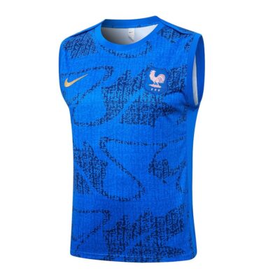 Alternative view of France Team 2025 2026 Light Blue Jersey Tank Top Shorts Soccer Training Suit