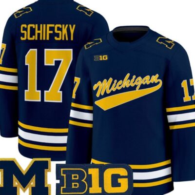 Garrett Schifsky Jersey 17 Michigan Wolverines Hockey 2025-26 Premium Vapor Patch All Stitched