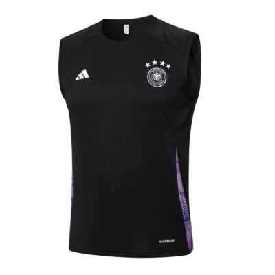 Alternative view of Germany 2024 2025 Black Short Jersey Tank Top Soccer Training Suit