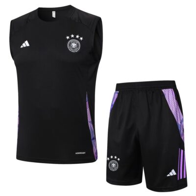 Germany 2024 2025 Black Short Jersey Tank Top Soccer Training Suit