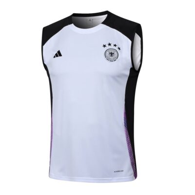 Alternative view of Germany 2024 2025 White Short Jersey Tank Top Soccer Training Suit
