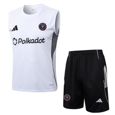 Inter Miami 2025 2026 White Black Short Jersey Tank Top Soccer Training Suit