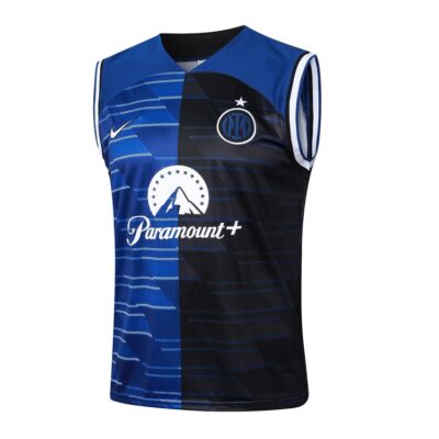 Alternative view of Inter Milan 2024 2025 Blue Black Short Jersey Tank Top Soccer Training Suit