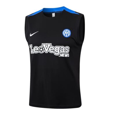 Alternative view of Inter Milan 2024 2025 Dark Black Short Jersey Tank Top Soccer Training Suit