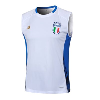 Alternative view of Italy 2024 2025 White Short Jersey Tank Top Soccer Training Suit