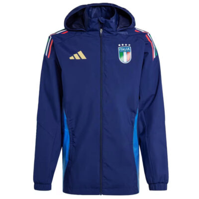 Alternative view of Italy Soccer Training Rain Jacket 2024/25 Navy Blue
