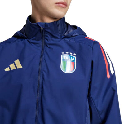Italy Soccer Training Rain Jacket 2024/25 Navy Blue - Image 5
