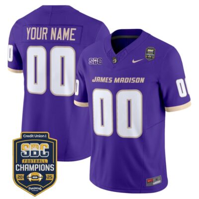 James Madison Dukes 2025 SBC Champions Vapor Limited Custom Jersey - Purple