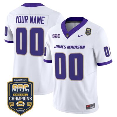 James Madison Dukes 2025 SBC Champions Vapor Limited Custom Jersey - White