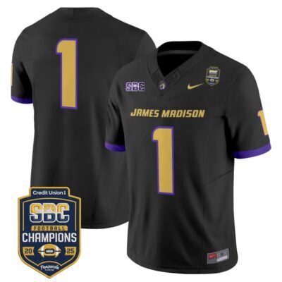 James Madison Dukes 2025 SBC Champions Vapor Limited Jersey - Black / #1 Team