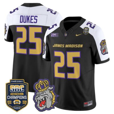 James Madison Dukes 2025 SBC Champions Vapor Limited Jersey - Black Alternate / #25 Dukes