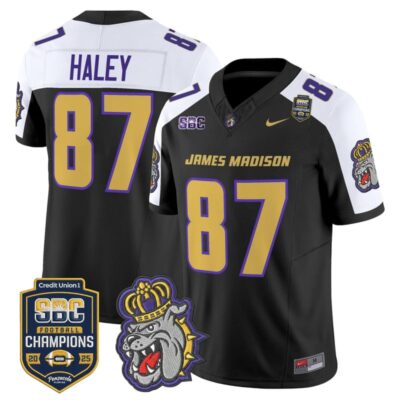James Madison Dukes 2025 SBC Champions Vapor Limited Jersey - Black Alternate / Charles Haley