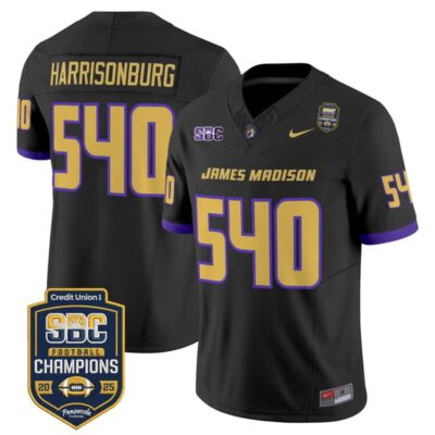 James Madison Dukes 2025 SBC Champions Vapor Limited Jersey - Black / Harrisonburg 540