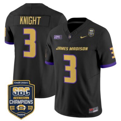 James Madison Dukes 2025 SBC Champions Vapor Limited Jersey - Black / Wayne Knight