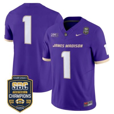 James Madison Dukes 2025 SBC Champions Vapor Limited Jersey - Purple / #1 Team
