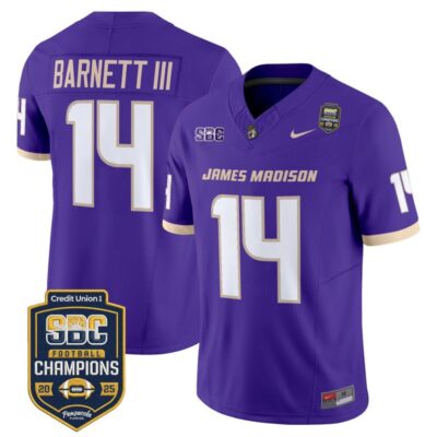 James Madison Dukes 2025 SBC Champions Vapor Limited Jersey - Purple / Alonza Barnett III