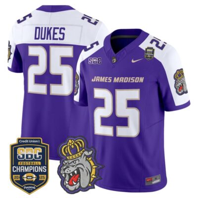 James Madison Dukes 2025 SBC Champions Vapor Limited Jersey - Purple Alternate / #25 Dukes