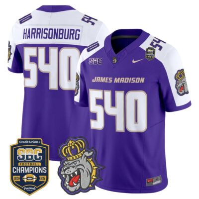 James Madison Dukes 2025 SBC Champions Vapor Limited Jersey - Purple Alternate / Harrisonburg 540