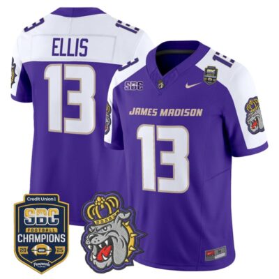 James Madison Dukes 2025 SBC Champions Vapor Limited Jersey - Purple Alternate / Landon Ellis