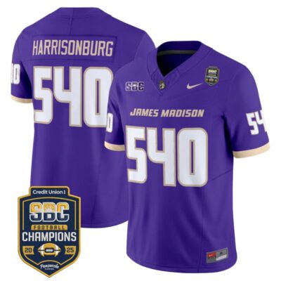 James Madison Dukes 2025 SBC Champions Vapor Limited Jersey - Purple / Harrisonburg 540