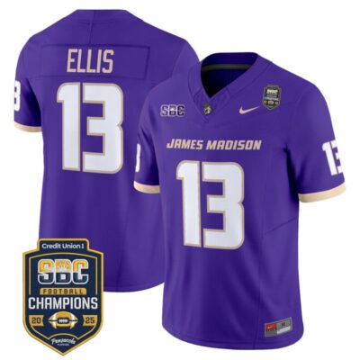 James Madison Dukes 2025 SBC Champions Vapor Limited Jersey - Purple / Landon Ellis
