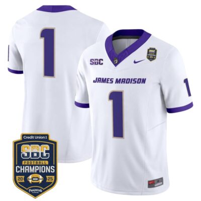 James Madison Dukes 2025 SBC Champions Vapor Limited Jersey - White / #1 Team