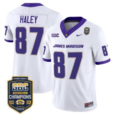 James Madison Dukes 2025 SBC Champions Vapor Limited Jersey - White / Charles Haley