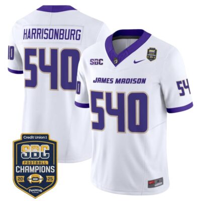James Madison Dukes 2025 SBC Champions Vapor Limited Jersey - White / Harrisonburg 540