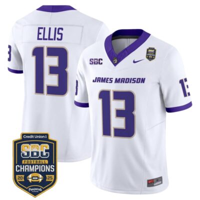 James Madison Dukes 2025 SBC Champions Vapor Limited Jersey - White / Landon Ellis