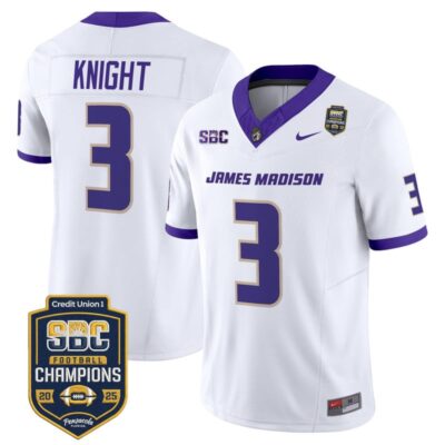 James Madison Dukes 2025 SBC Champions Vapor Limited Jersey - White / Wayne Knight