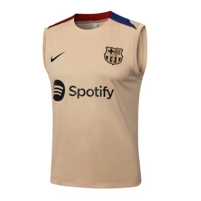 Alternative view of Jersey Tank Top Short Barca 2024 2025 Beige Soccer Training Suit
