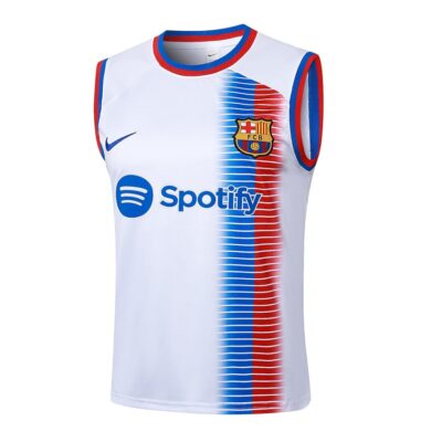 Alternative view of Jersey Tank Top Short Barca 2024 2025 White Soccer Training Suit