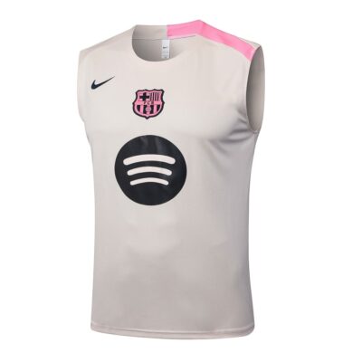 Alternative view of Jersey Tank Top Short Barca 2025 2026 Beige Pink Soccer Training Suit