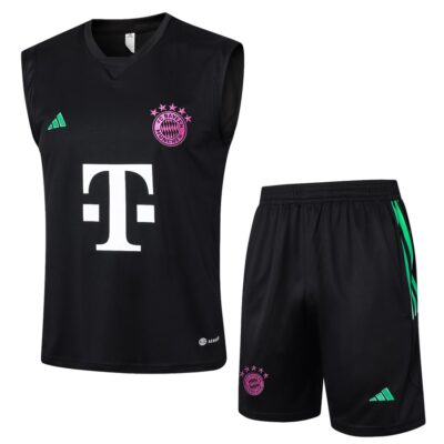 Jersey Tank Top Short Bayern Munich 2024 2025 Black Soccer Training Suit