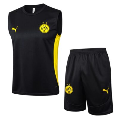 Jersey Tank Top Short Dortmund 2024 2025 Black Soccer Training Suit