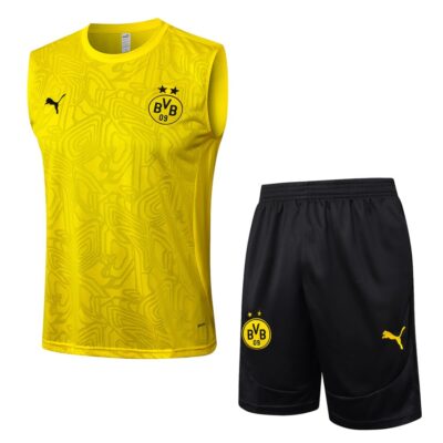 Jersey Tank Top Short Dortmund 2024 2025 Yellow Soccer Training Suit