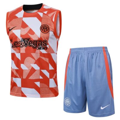 Jersey Tank Top Short Inter Milan 2024 2025 Red White Soccer Training Suit