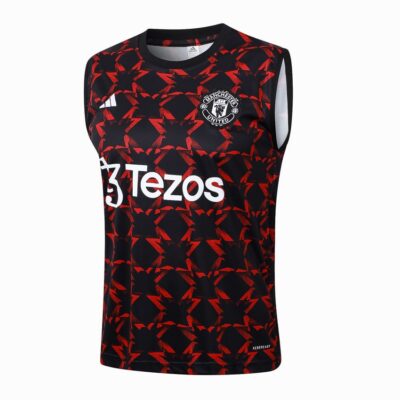 Alternative view of Jersey Tank Top Short Manchester United 2024 2025 Black Red Soccer Training Suit