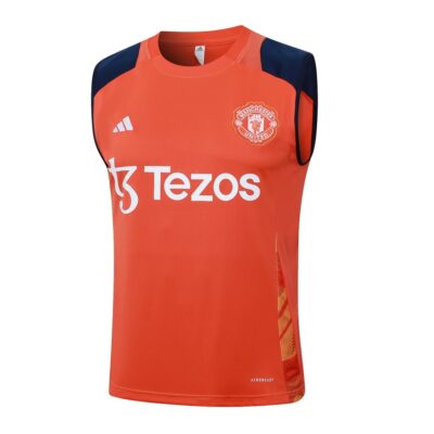 Alternative view of Jersey Tank Top Short Manchester United 2024 2025 Orange Soccer Training Suit
