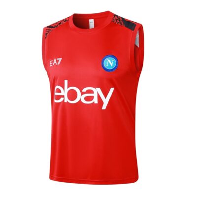 Alternative view of Jersey Tank Top Short Naples 2024 2025 Light Red Soccer Training Suit