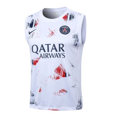 Alternative view of Jersey Tank Top Short PSG 2024 2025 White Soccer Training Suit
