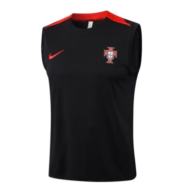 Alternative view of Jersey Tank Top Short Portugal 2024 2025 Black Soccer Training Suit